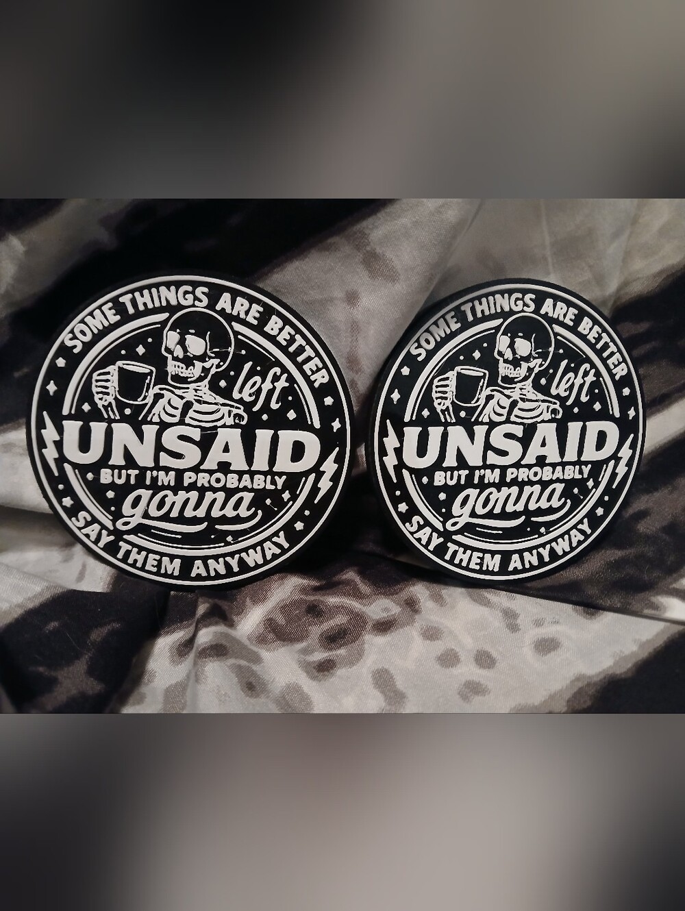 Black & White "Unsaid" Decorative Coaster Set - Home Accents
